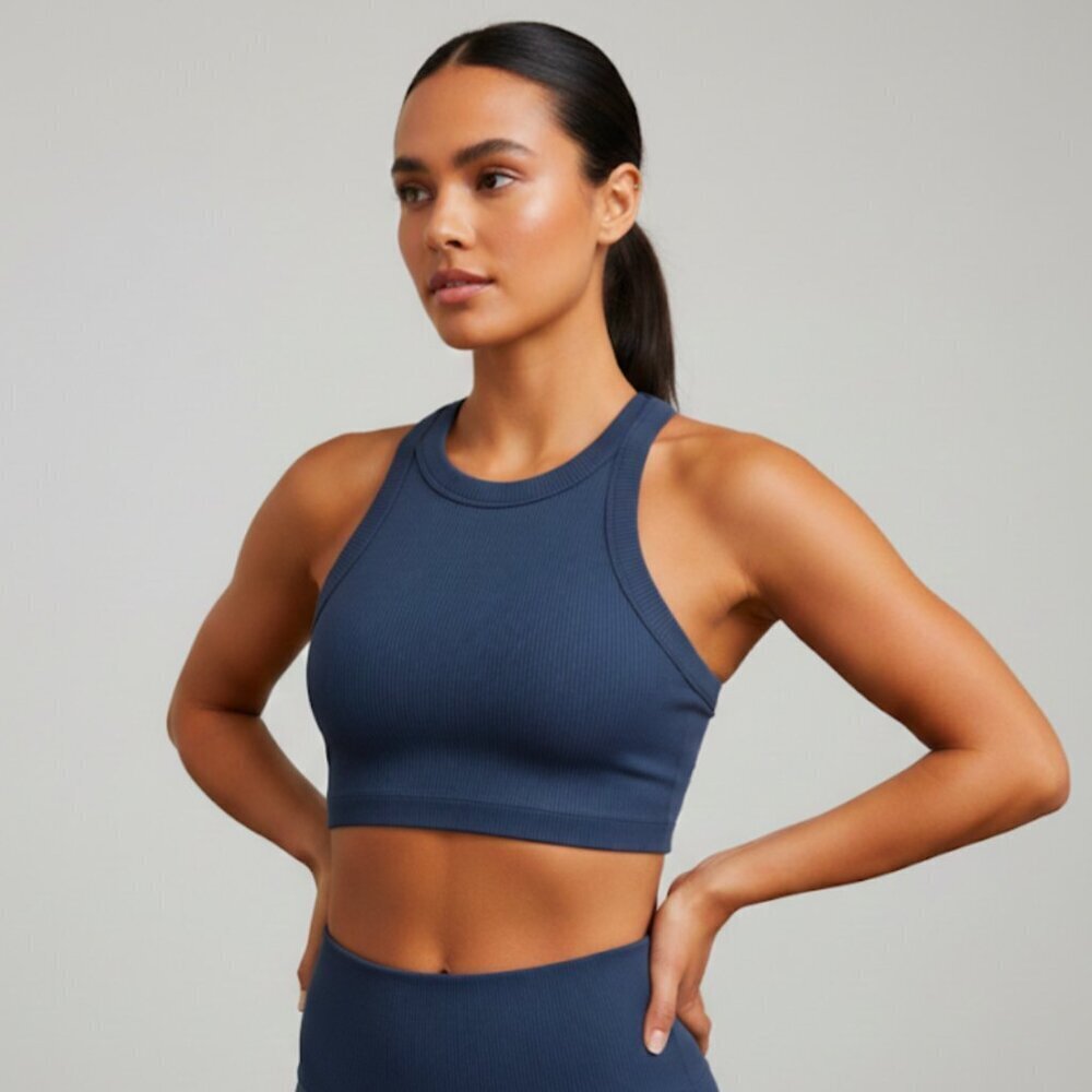 Free People Movement Game Time Tank Racerback Cami XS Navy